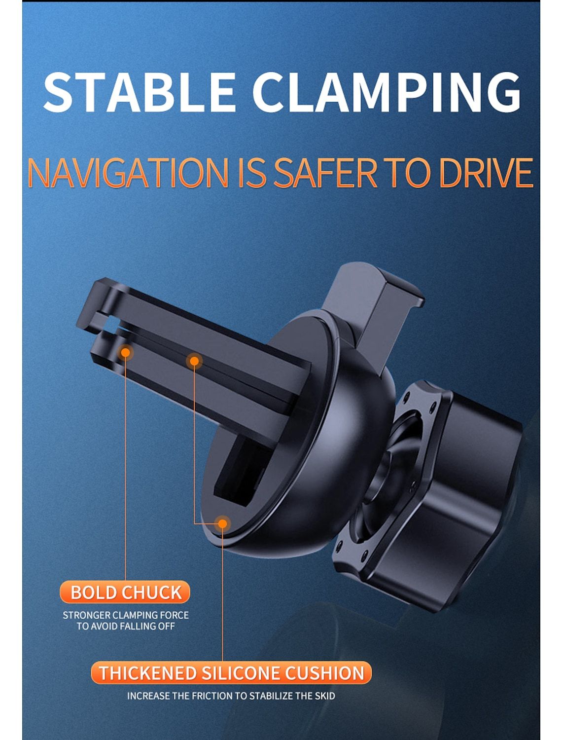 TEQ T30 Rechargeable Mini Automatic Clamping Car Phone Holder TEQ T30 Rechargeable Mini Automatic Clamping Car Phone Holder